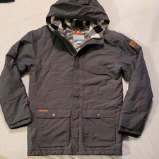 Columbia Charcoal Hooded Jacket with Omni Heat Lining. Kids XL Womens M