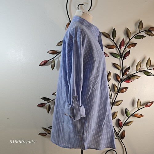 Coofandy Men’s Large Cotton Hemp Long Sleeve Henley Blue Popover Resort Shirt - Picture 6 of 12