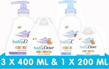 Image of Baby Dove Rich Moisture Head to Toe Baby Wash 400ml & Lotion 200ml + Calming Mo