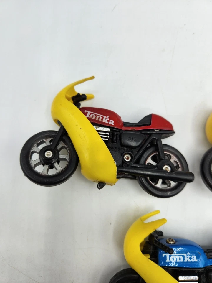 1979 Tonka Blue Red Vintage Motorcycle Lot (3) Toy Free Shipping  - Image 3 of 4