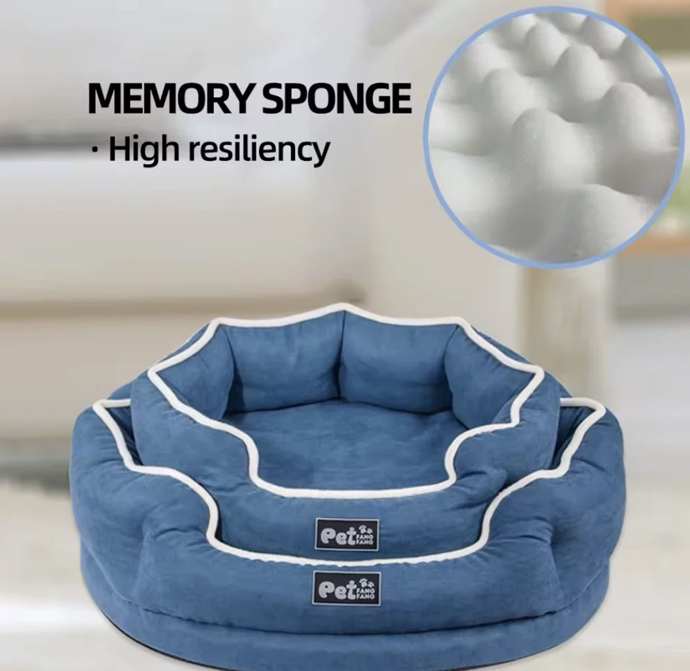 Customized logo pet products - Memory foam detachable cat and dog bed - Luxury