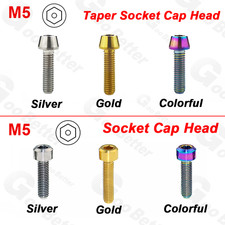 M5 Titanium Bolts Taper Socket Cone Head Screw Hex Allen Key Ti Cap Head Screws