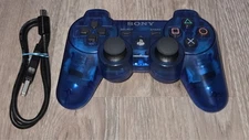 OEM PS3 CONTROLLER DUALSHOCK 3 CLEAR CRYSTAL BLUE TESTED