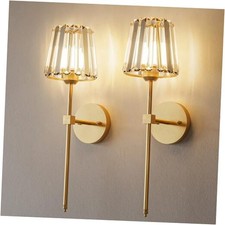Crystal Battery Operated Wall Sconces Set of 2 Rechargeable MODEL 1 Gold