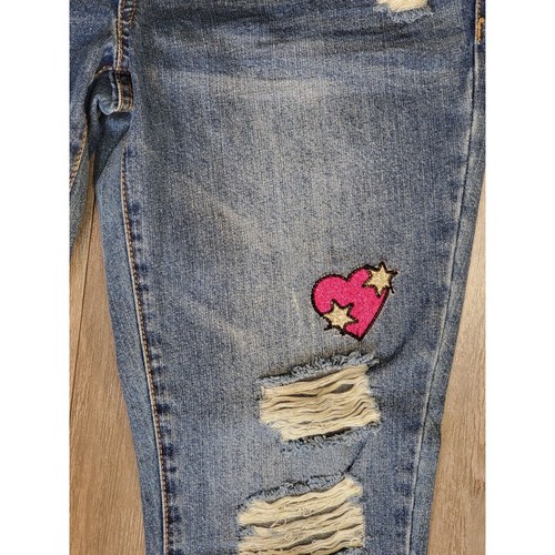 Candies Skinny Made To Sparkle Jeans Juniors Womens 7 Raw Hem - Picture 4 of 12