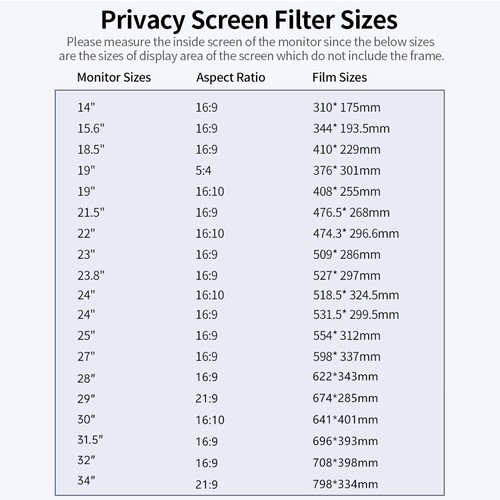 Screen Filter Reversible High-transmittance 30° Invisible - D5M7 - Picture 2 of 7