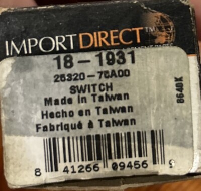 Brake Light Switch Import Direct 18-1931 Also SLS143T New- Old Stock -Fast Ship