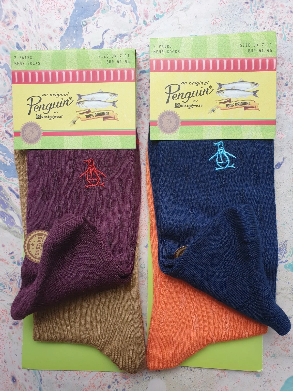 Penguin Mens Soft Bamboo Lightweight Socks 2X2-Packs 4 Pairs UK 7-11 EU 41-45