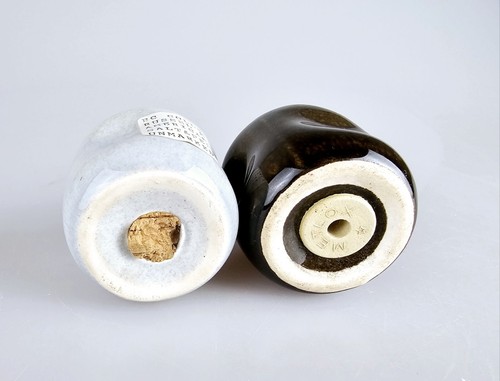 Vintage Russel Wright American Modern Schwarz & Weiß Salz & Pfefferstreuer Set - Bild 4 von 4