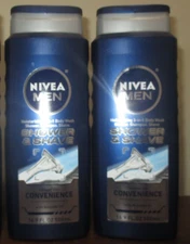 2x Nivea Men Shower & Shave 3-in-1 Body Wash (16.9 fl oz ea) DISCONTINUED