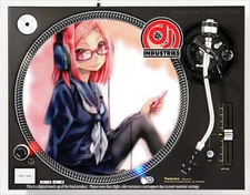 Anime Headphone Girl Amanda - 7"-12" DJ slipmat for LP turntable record player 