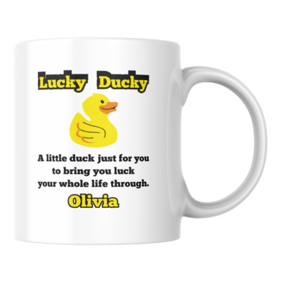 Personalisierte Glücksducky Tasse, Viel Glücksgeschenk, Thinking of you Geschenk, Andenken