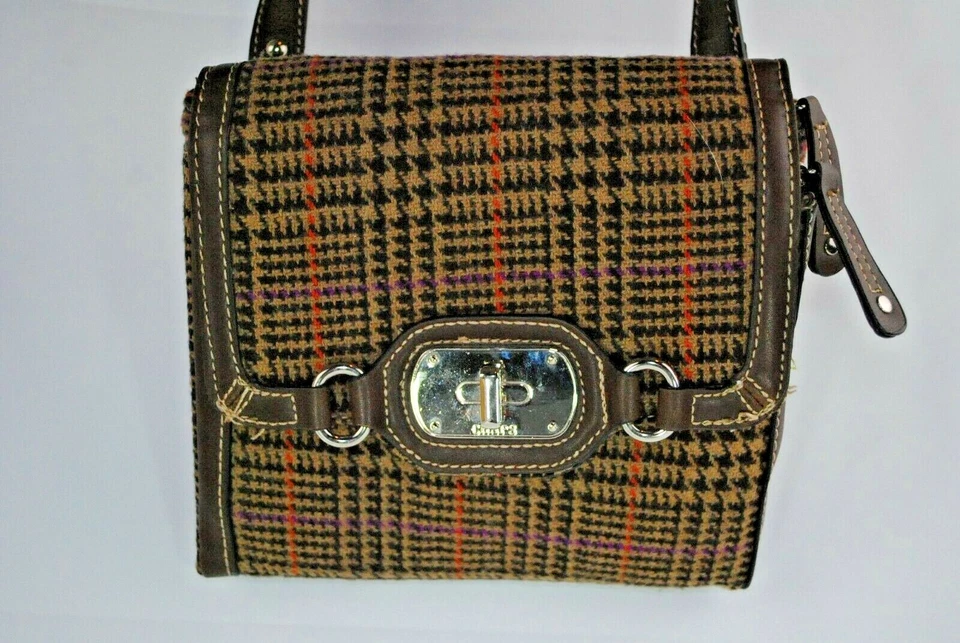 CHAPS коричневый шерсти клетку устроитель сумка через плечо регулируемый ремень совершенно новый кошелек! - Изображение 4 из 4