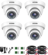 ZOSI 4 Pack 1080P Indoor Outdoor CCTV Security Camera System 80ft Night Vision