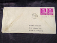 3c Dr. George Washington Carver stamp pair First Day Cover no cachet typewritten
