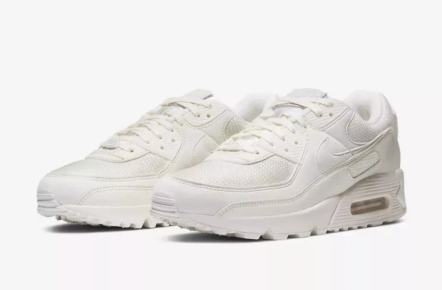 Size 8 Nike Air Max 90 NRG Recraft Sail White Mesh Lace-Up Running Sneaker Shoes Nike Air Max 90 NRG Sail | eBay main image 4