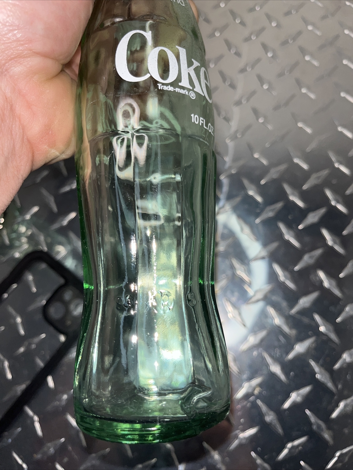 Vintage COCA COLA COKE GREEN GLASS BOTTLE 10 oz 