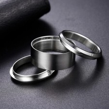Stainless Steel Three Part Ring Blank for Bent Wood and other inlay materials