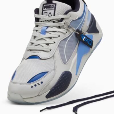 PlayStation - ぱる PUMA Playstation X RsX Lace Up Mens Black, Blue Sneakers