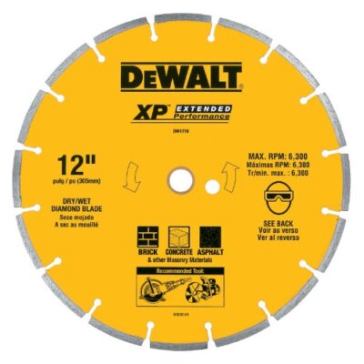 DeWalt DW4716 Segmented Rim Diamond Blade, 12''