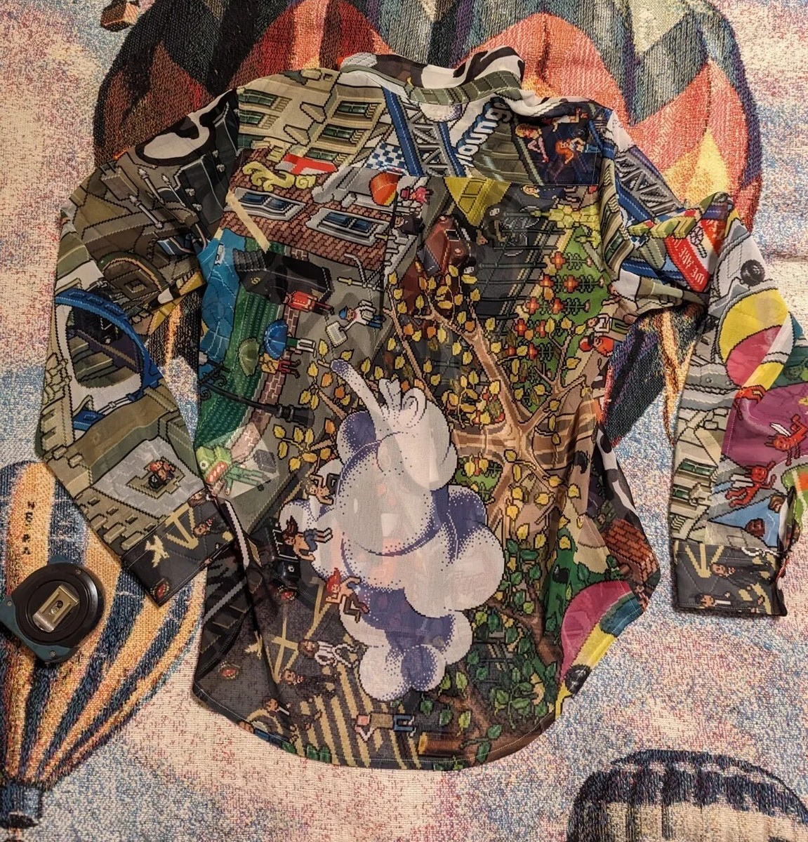 COMME DES GARCONS Button SHIRT M All Over Print Eboy Stefan COMME DES GARCONS Button SHIRT M All Over Print Eboy Stefan
