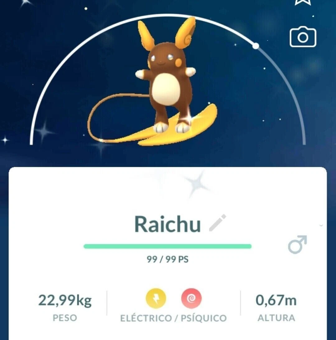 Pokémon Shiny Raichu Alola -T r a d e Go Registered | eBay