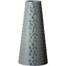 Oval Bracelet Sizer Mandrel Stepped Measuring Tool Quarter Sizes -made in USA