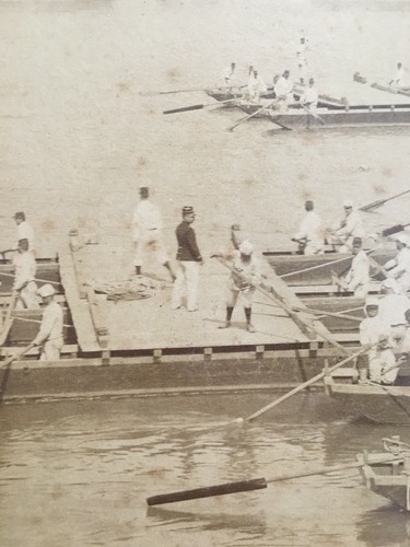 Rare And Antique Photography Military On Of Rafts Colonial? - Photo 8/11