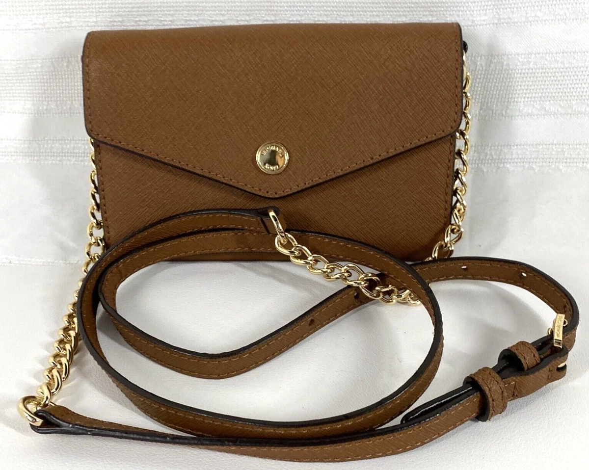 Michael Kors Electronic Brown Phone Envelope Wallet Clutch Crossbody Chain  Strap