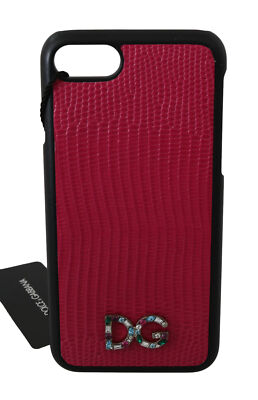 DOLCE & GABBANA Phone Case Cover Pink Leather DG Logo Studs iPhone 7-8 RRP $200