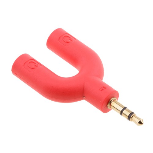 3,5 mm Doppelstecker y Audio Splitter Kopfhörer Kopfhörer Adapter rot - Bild 6 von 7
