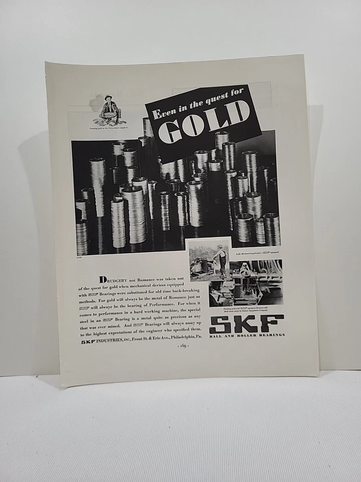 Rodamientos de bolas y rodillos SKF 1934 revista Fortune publicidad impresa monedas de oro Foto 2 de 2