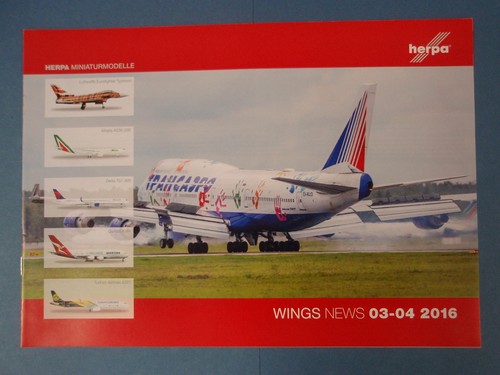 Herpa Katalog/Prospekt Wings News 03-04 2016 A4 NEU