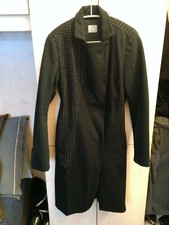 MALLONI CAPPOTTO ASIMMETRICO LANA NERO ORIGINALE 42