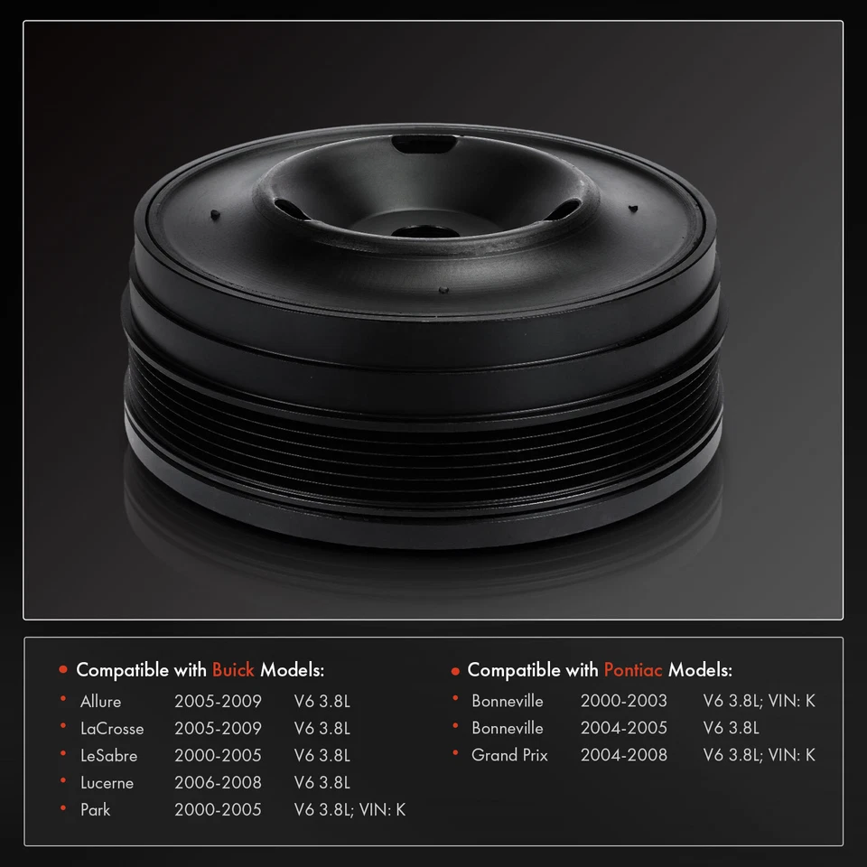 Equilibrador armónico de motor para Buick LaCrosse LeSabre Allure Pontiac Grand Prix Foto 2 de 4