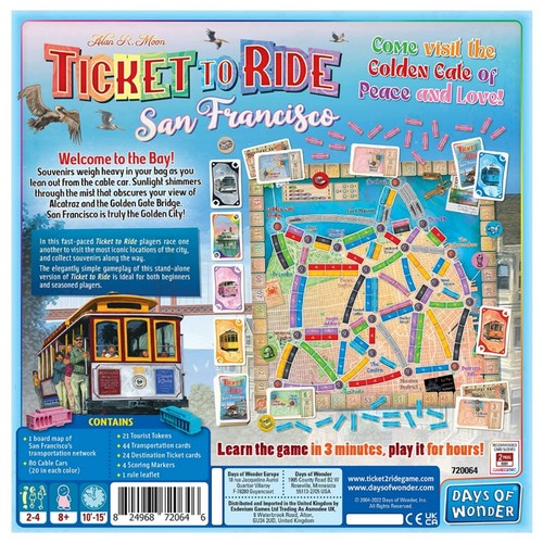 Ticket To Ride: San Francisco Edition Fast Paced Strategy Board Game Brand New - Picture 3 of 3