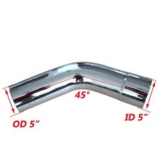 Chrome 5 Inch Idod 45 Degree Exhaust Elbow Pipe- 12 Inch Arms Tube Tailpipe Chrome 5 Inch Idod 45 Degree Exhaust Elbow Pipe- 12 Inch Arms Tube Tailpipe