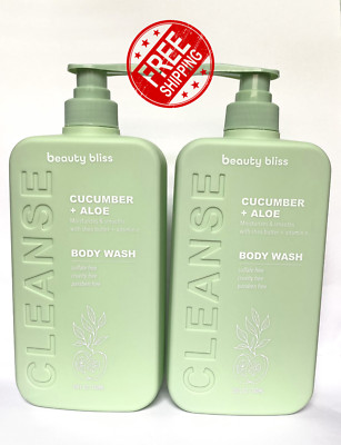 2-Pack Beauty Bliss ~ Cleanse - Cucumber & Aloe Body Wash 25 FL OZ each