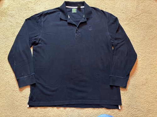Lot Bundle x 2 Timberland Long Sleeve Golf Polo Rugby Shirts Navy Black Men's XL - Picture 2 of 8