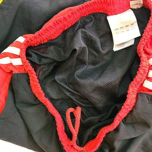 Adidas Youth Swim Short Size M (25"W) Black, Red, White & Orange Stripes - Picture 3 of 15