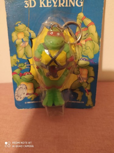 VERY RARE VTG TMNT RAPHAEL 3D KEYRING 1990 MIRAGE STUDIOS LTD NOC - Picture 2 of 7
