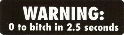 Motorcycle Sticker for Helmets or toolbox #194 Warning: 0 to in 2.5 second