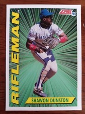 SHAWON DUNSTON CHICAGO CUBS "RIFLEMAN" 1991 SCORE BASEBALL CARD #413