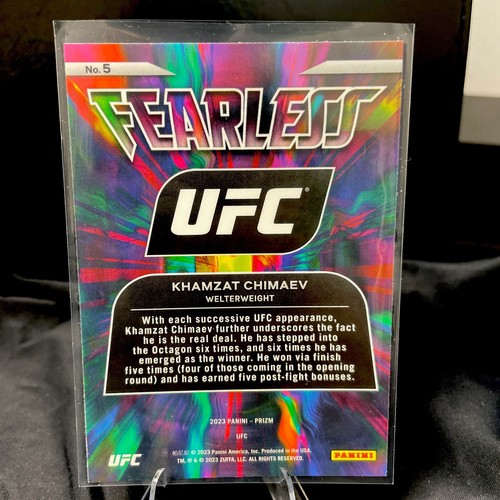 2023 Panini Prizm UFC Khamzat Chimaev Fearless  #5 - Picture 2 of 2