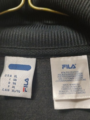MENS FILA FULL ZIP JACKET & PANTS XL BLACK NEVER WORN - Picture 9 of 9