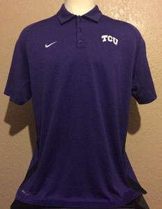 Nike Men's Size XL Dri-Fit Purple TCU Horned Frogs Short Sleeve Polo Shirt | eBay