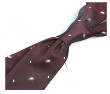 New Classic Polka Dot Red White JACQUARD WOVEN 100 Silk Men's Necktie Tie