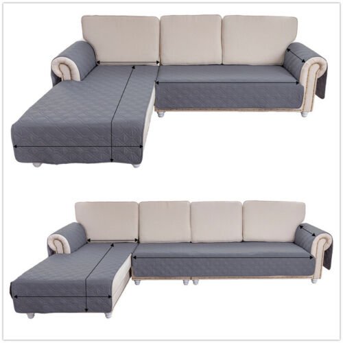 L Form Sofabezug Wasserdicht Couch Sektional Lounge Möbel Schonbezug Haustier Matte - Bild 14 von 120