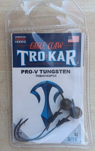 Rare Eagle Claw Trokar Pro-V Tungsten Ball Head Jig 5/16oz Qty 2