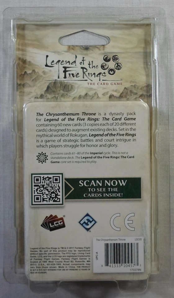 LEYENDA DE LOS CINCO ANILLOS L5R LCG EL CRISANTEMO TRONO DINASTÍA PAQUETE SELLADO Foto 3 de 4